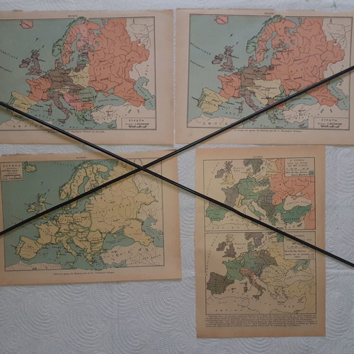 Set of 36 original maps from early 1950s, used