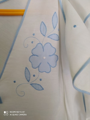 Vintage σέτ νυχτικό-ρόμπα μεταχειρισμένο με κέντημα, μέγεθος M