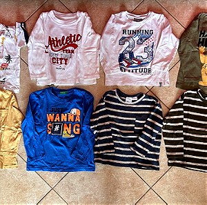 8 μπλούζες Alouette, Zara, Benetton, Hashtag παιδικές 2 ετών