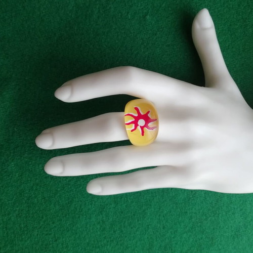 Blown glass sun ring in yellow color new