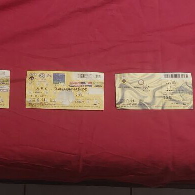 AEK vintage ticket stubs pack of six like new