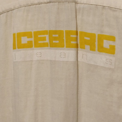 Iceberg Jeans short-sleeve shirt size L white with yellow details like new