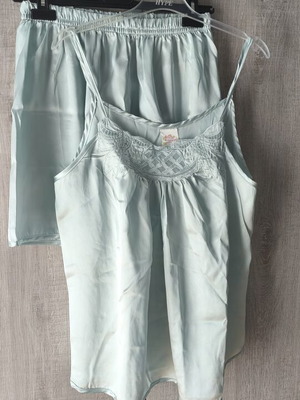 Vintage σετ πιτζάμας Primavera τιρκουάζ σατέν σαν καινούργιο