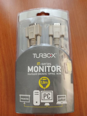 Καλώδιο οθόνης Turbo-X VGA M/M HQ 1,8m καινούργιο
