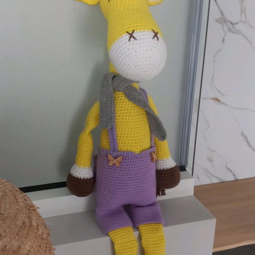 Handmade giraffe doll Carlos new, height 55 cm