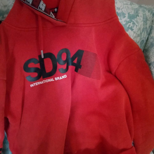 Superdry cropped sweatshirt like new, size large, red