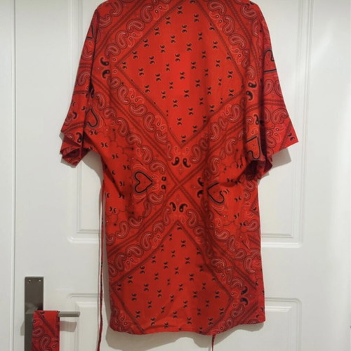 Karavan Ariadne Bandana-Print Kimono New, One Size, Black and Red
