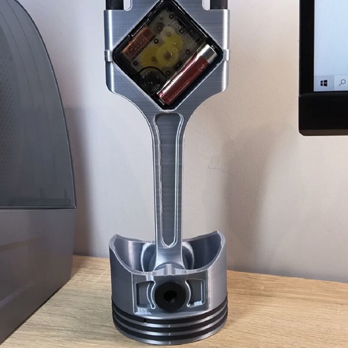 Piston clock pen holder made to order with mechanism and batteries
