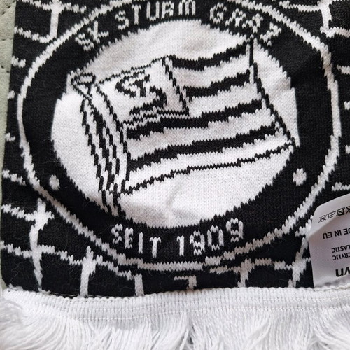 Sturm Graz fan scarf like new, black and white