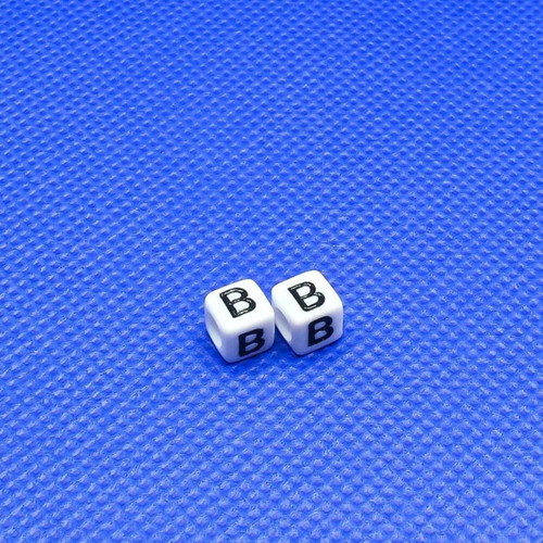 Acrylic Letter B Beads 6mm Pack of 100 New