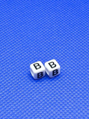 Acrylic Letter B Beads 6mm Pack of 100 New