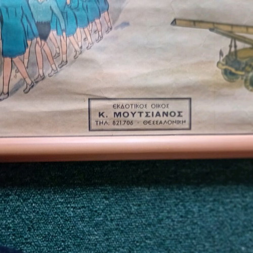 Old school map used, authentic vintage