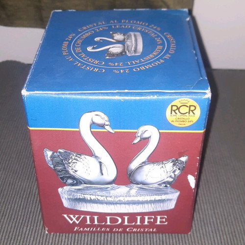 Crystal swans Wildlife Famiglie di Cristallo RCR new