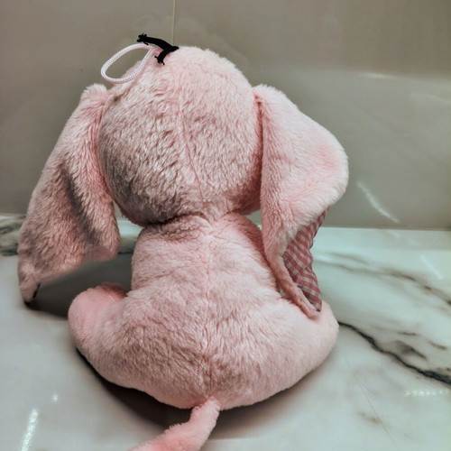 Pink plush elephant like new with embroidered eyes and hanging loop