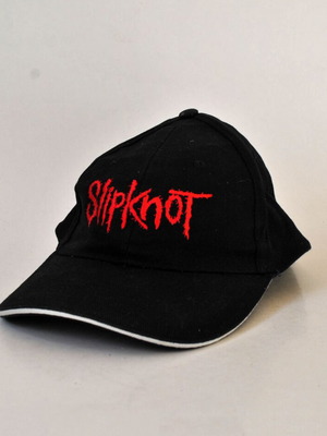Vintage Slipknot Black Baseball Cap with Red Embroidered Logo Y2K Style