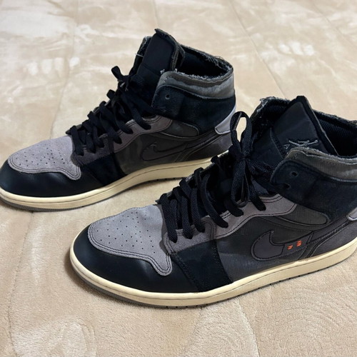 Jordan 1 Mid craft μεταχειρισμένα, μέγεθος 45.5, μαύρο και γκρι