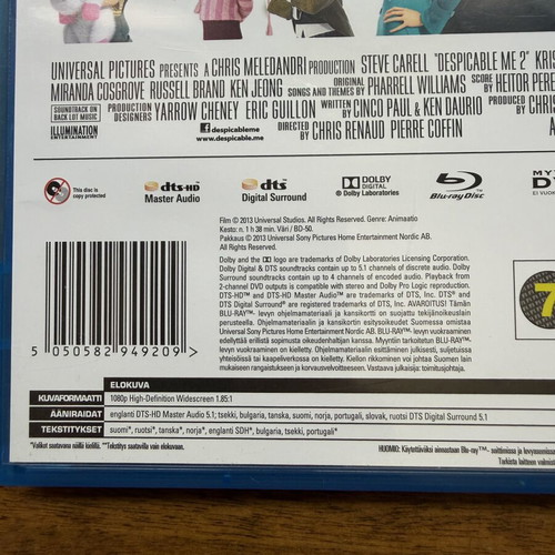 Despicable Me 2 Blu-Ray like new without Greek subtitles