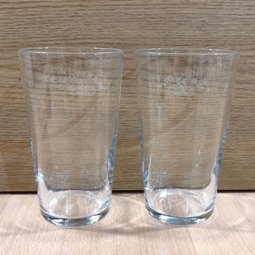Marston's beer set of two promotional glasses like new