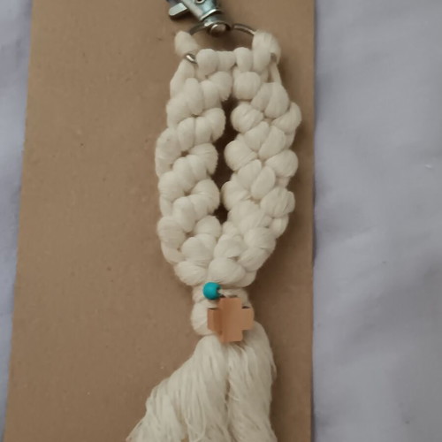 Knitted Keychain trendy, beige