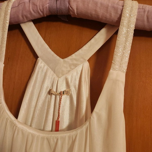 White dress used with embroidered beads, one size