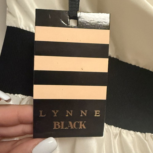 Lynne evening dress, black and white