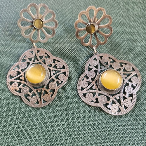Original Handmade Indian Earrings from Jaipur, new with stones