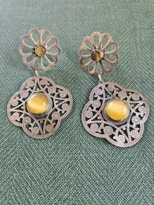 Original Handmade Indian Earrings from Jaipur, new with stones