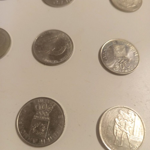 500 Drachma Olympic Games coins new, set of 14