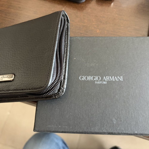 Giorgio Armani wallet new, genuine leather, black
