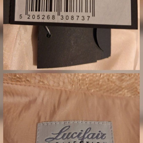 Lucifair jacket with lace collar and buttons, salmon color