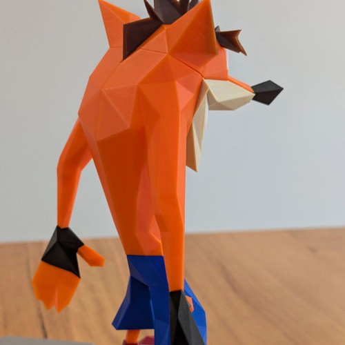 Crash Bandicoot Figure Low Poly PS1 23cm new