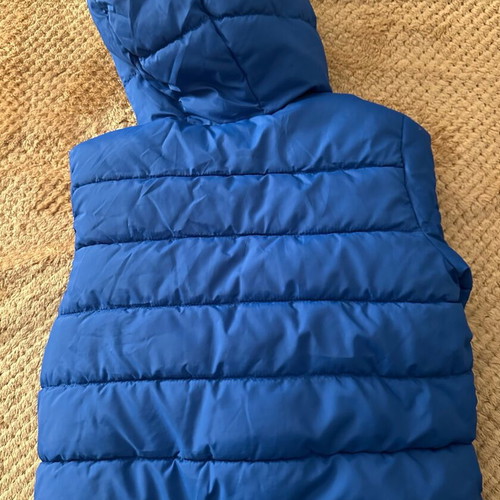 Benetton blue padded jacket with hood used, 98 cm, 2-3 years