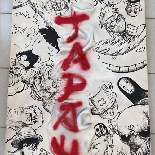 Limited Masterpiece Amine Mix Black and White Original Handmade Painting