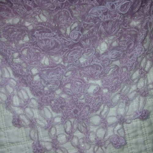 Handmade scarf with Alize Agora Gold Simli yarn