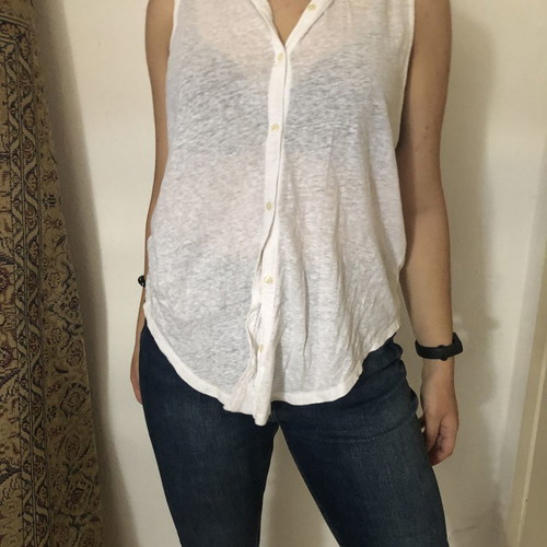 Hollister sleeveless shirt used, size M, white