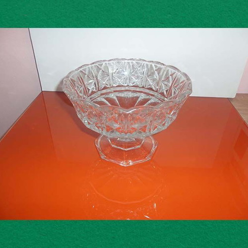 Crystal vintage fruit bowl with decoration FIDENZA IDEE IN VETRO height 15 and diameter 22 cm