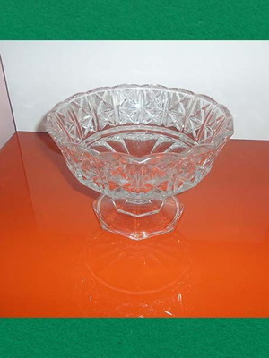 Crystal vintage fruit bowl with decoration FIDENZA IDEE IN VETRO height 15 and diameter 22 cm