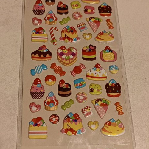 Puffy candy stickers 54 pieces new