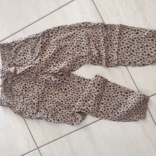 Girls' Leopard Print Pants H&M new, size 6-7 years, brown