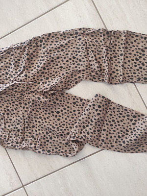 Girls' Leopard Print Pants H&M new, size 6-7 years, brown