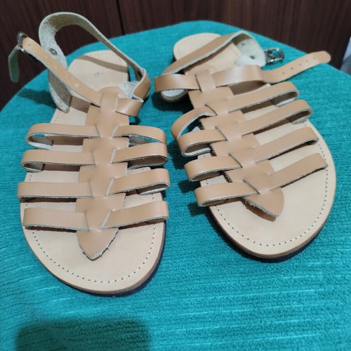 Sandals beige platform, like new, size 36, genuine leather