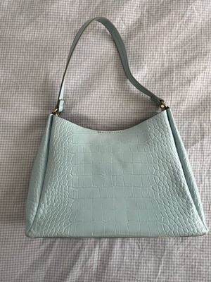 Mango shoulder bag used, light blue with inner pocket