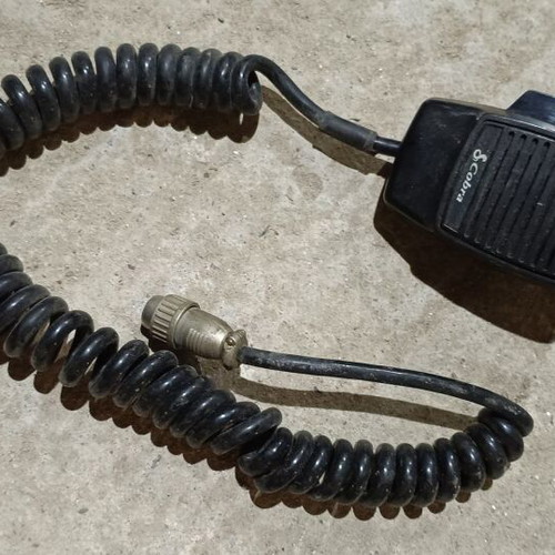 Cobra CB microphone used with 6-pin plug and channel control buttons