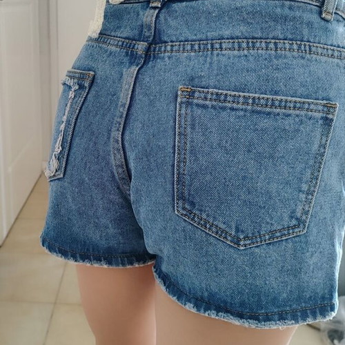 Women's shorts with pearls blue like new, size S