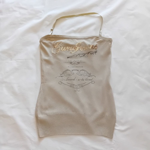 Guess Jeans Y2K Knitted Halter Top size S like new, beige