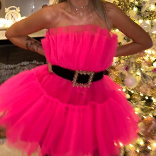 Tulle dress M like new, pink