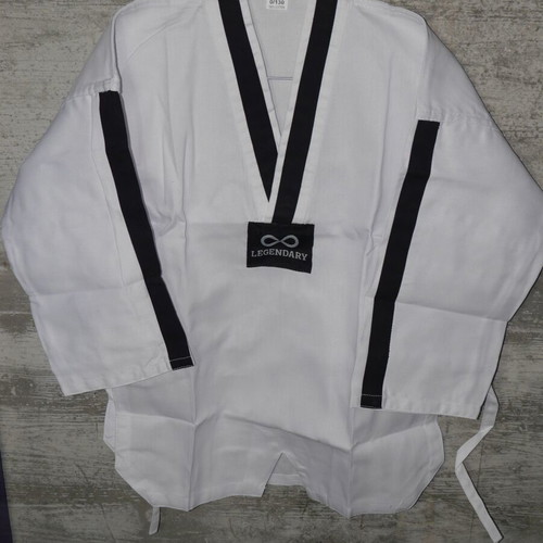 Legendary Taekwondo Dobok Set White with Black Stripe new