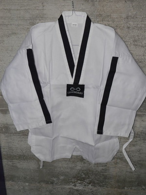Legendary Taekwondo Dobok Set White with Black Stripe new