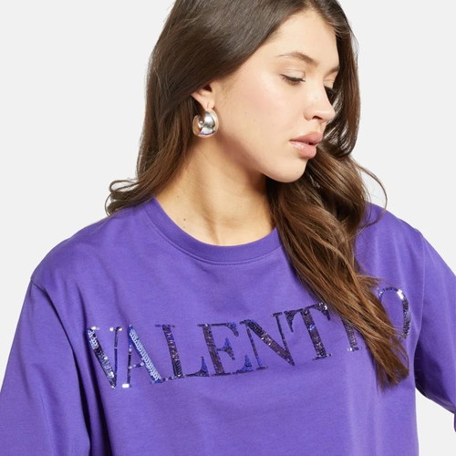 Valentino Garavani Cropped Shirt new, purple, size L