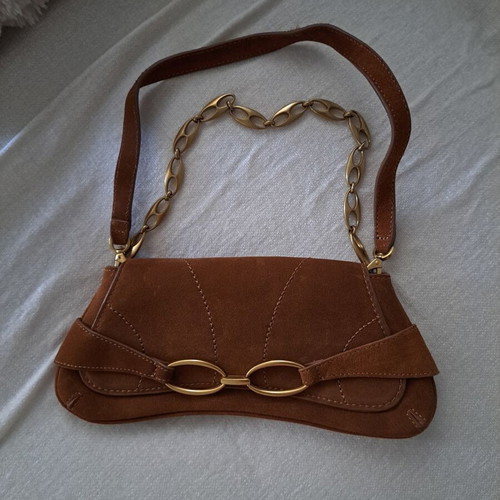 Mango leather shoulder bag like new, brown
